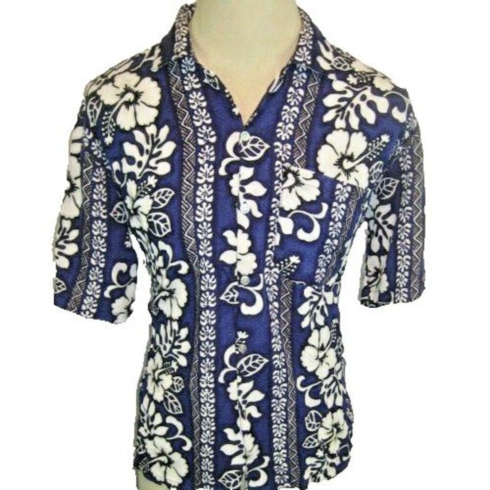 Mens Beachwear Multicolor Hawaiian Aloha Island SS Casual Shirt sz XL